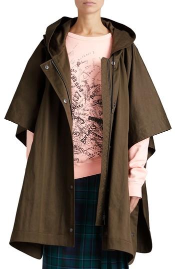 Women's Burberry Samdale Swing Coat - Green