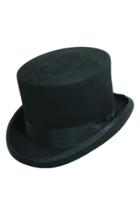 Men's Scala Wool Felt Top Hat - Black
