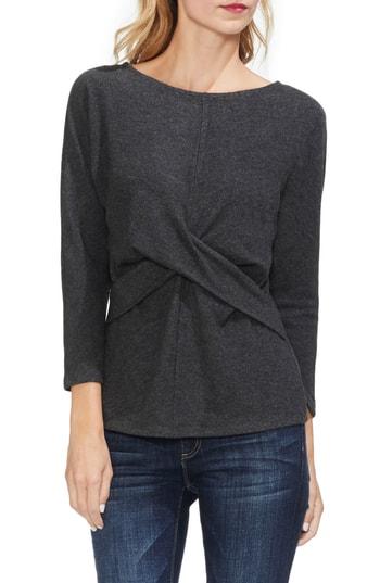 Women's Vince Camuto Cross Front Top - Grey