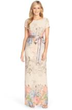 Women's Adrianna Papell Matelasse Floral Jacquard Column Gown - Pink