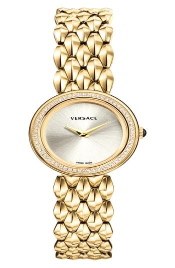 Women's Versace V-flare Diamond Dial Bracelet Watch, 28mm