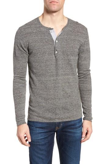 Men's Billy Reid Heirloom Cotton & Cashmere Henley - Grey