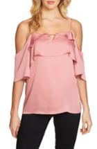 Women's 1.state Tiered Cold Shoulder Top - Pink
