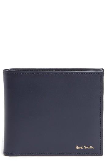 Men's Paul Smith Multistripe Leather Wallet - Blue