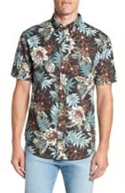 Men's Reyn Spooner Vintage Hawaiian Regular Fit Floral Sport Shirt - Black