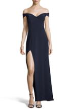 Women's Xscape Off The Shoulder Jersey Gown - Blue