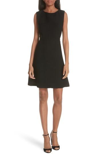 Women's Sandro Textured Sleeveless Fit & Flare Dress Us / 34 Fr - Black