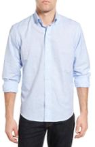 Men's Ledbury The Boughton Classic Fit Linen Blend Sport Shirt - Blue