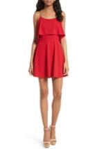 Women's Alice + Olivia Kipp Layered Ruffle Short Dress - Red