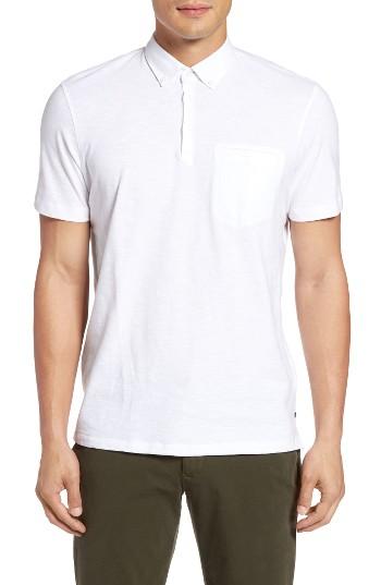 Men's Good Man Brand Peach Slub Jersey Polo - White