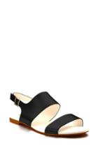 Women's Shoes Of Prey Slingback Flat Sandal .5 B - Black