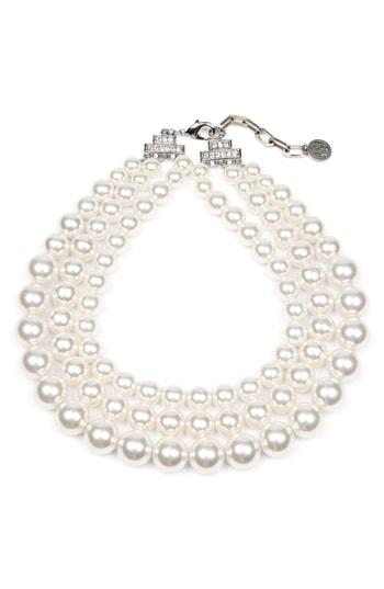 Women's Ben-amun Triple Strand Imitation Pearl Collar Necklace