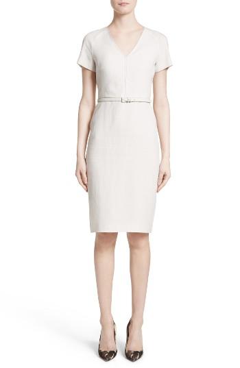 Women's Max Mara Eroico Belted Linen Sheath Dress