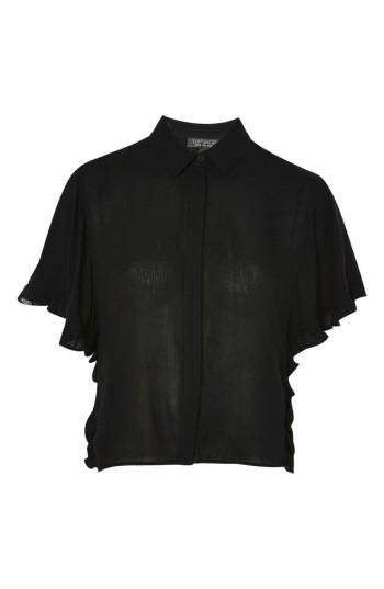 Women's Topshop Katie Frill Sleeve Shirt