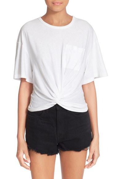 Women's T By Alexander Wang Twist Front Jersey Tee