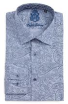 Men's English Laundry Trim Fit Paisley Dress Shirt 32/33 - Blue