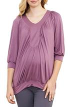 Women's Maternal America Draped Nursing Top - Purple