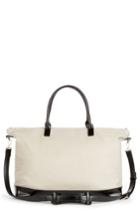 Sole Society Canvas Duffel Bag With Faux Leather Trim - Beige