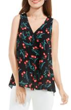 Women's Vince Camuto Tropic Spritz Drape Front Blouse - Black