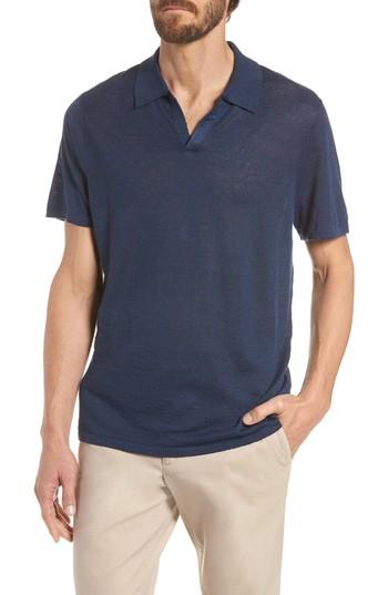 Men's Bonobos Linen Blend Polo Shirt - Blue