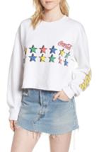 Women's Junk Food Coke Stars Crop Sweatshirt - White