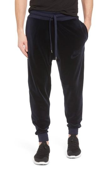 Men's Nike Plush Velvet Jogger Pants - Blue