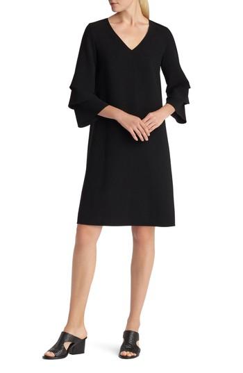 Women's Lafayette 148 New York Velez Finesse Crepe Shift Dress - Black