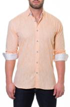 Men's Maceoo Luxor Lino Slim Fit Sport Shirt (l) - Orange