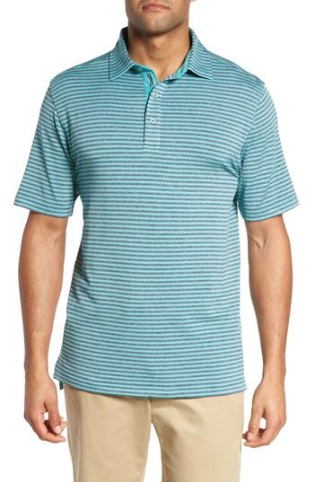 Men's Bobby Jones Xh2o Tranquil Stripe Jersey Polo - Green