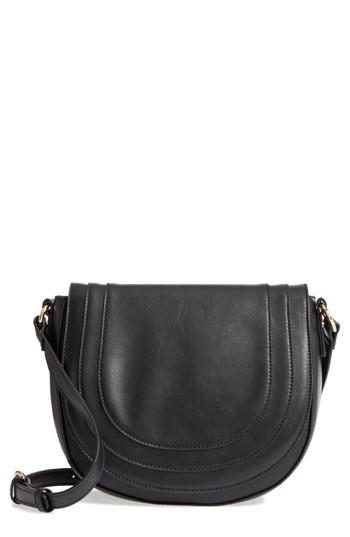 Sole Society Piri Faux Leather Saddle Bag - Black
