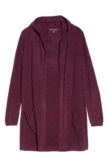 Women's Barefoot Dreams Cozychic Lite Coastal Hooded Cardigan /x-large - Burgundy