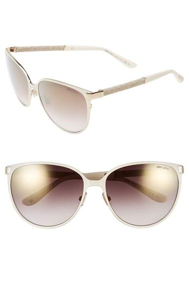 Women's Jimmy Choo 'posies' 60mm Cat Eye Sunglasses - Ivory