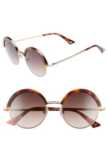 Women's Web 51mm Round Sunglasses - Dark Havana/ Gradient Brown