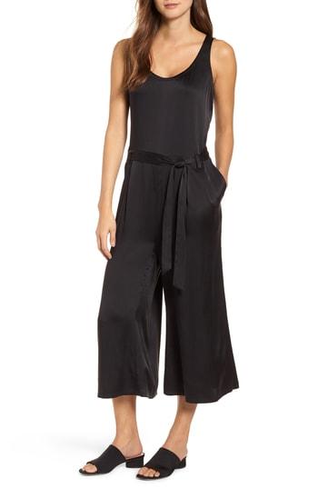 Women's Eileen Fisher Crop Jumpsuit, Size - Black
