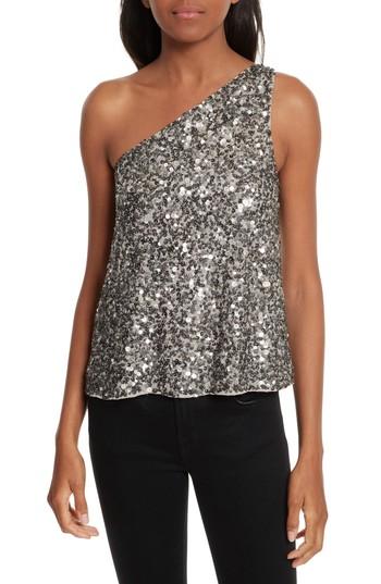 Women's Joie Hedra One-shoulder Sequin Top - Metallic