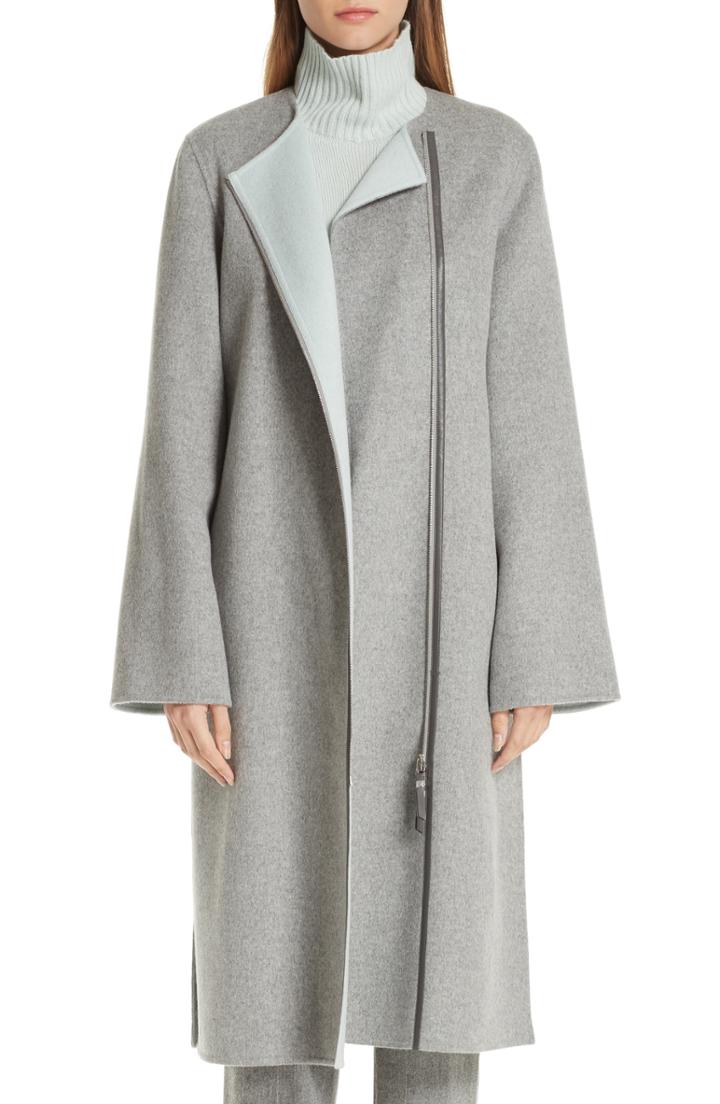 Women's Lafayette 148 New York Parissa Wool & Cashmere Coat - Grey