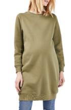 Women's Topshop Maternity Sweatshirt Dress Us (fits Like 10-12) - Green