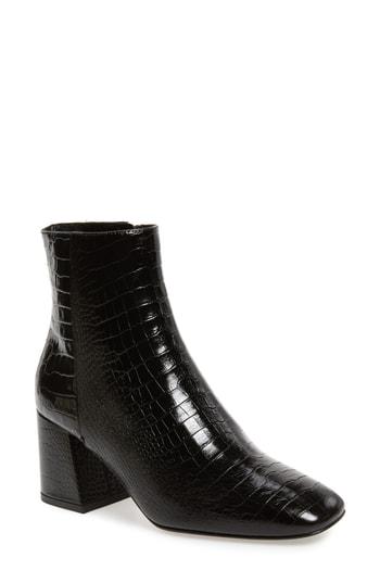 Women's Freda Salvador Charm Reptile Embossed Bootie M - Black