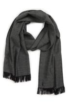 Men's Polo Ralph Lauren Patterned Merino Wool Scarf, Size - Black