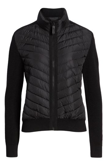 Women's Canada Goose Hybridge Quilted & Knit Jacket (6-8) - Black