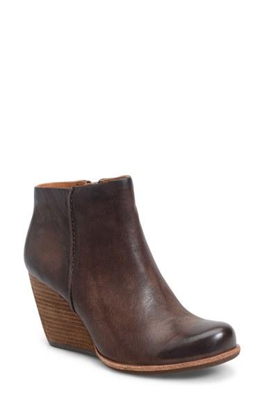 Women's Kork-ease 'natalya' Burnished Leather Demi Wedge Boot .5 M - Brown