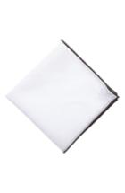Men's Hook + Albert Solid Cotton Pocket Square, Size - White