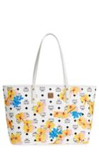 Mcm Essentials Floral Print Coated Canvas Shopper - Brown