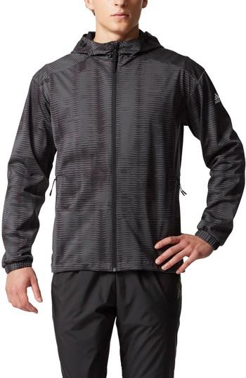 Men's Adidas Woven Windbreaker, Size - Black