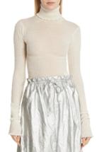 Women's Mm6 Maison Margiela Lettuce Edge Wool Sweater - White