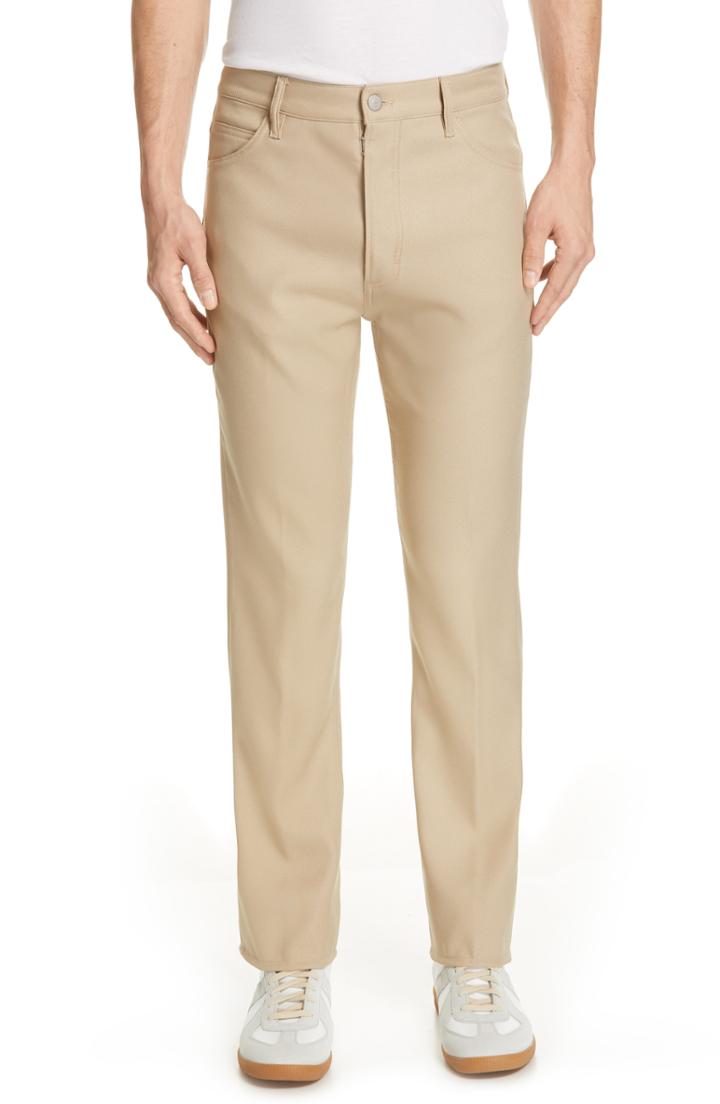 Men's Maison Margiela Straight Leg Twill Pants - Beige