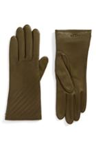 Women's Rag & Bone Slant Leather Gloves - Green