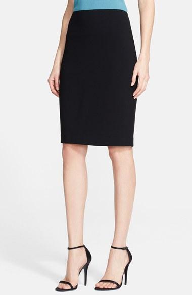 Women's St. John Collection Crepe Marocain Pencil Skirt - Black