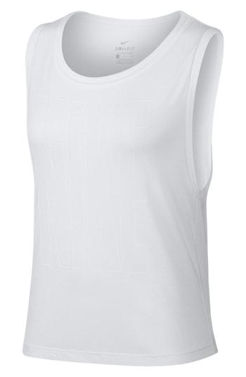 Women's Nike Dry Crop Muscle Tank - White