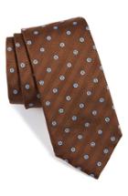 Men's Eton Dot Silk Tie, Size - Brown